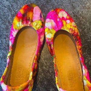 Tieks custom watercolor flats!! Worn once.